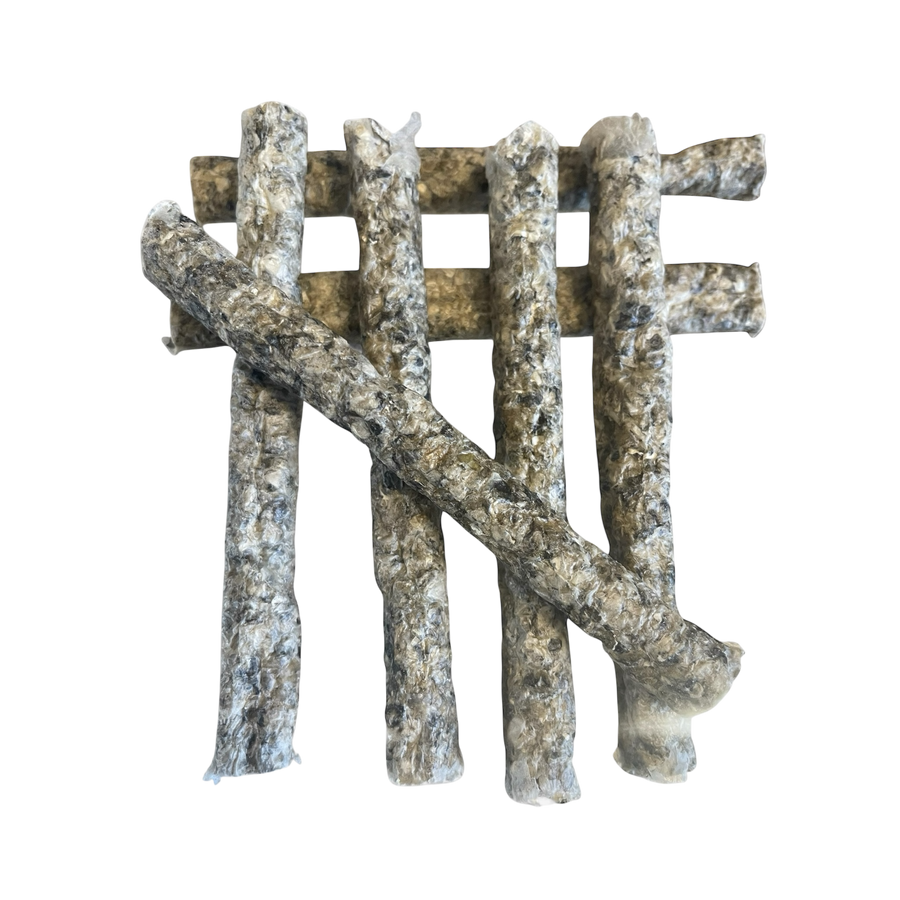 Kabeljau Haut Rolle aus 100 % getrocknete Kabeljau Haut – Bones & Bites